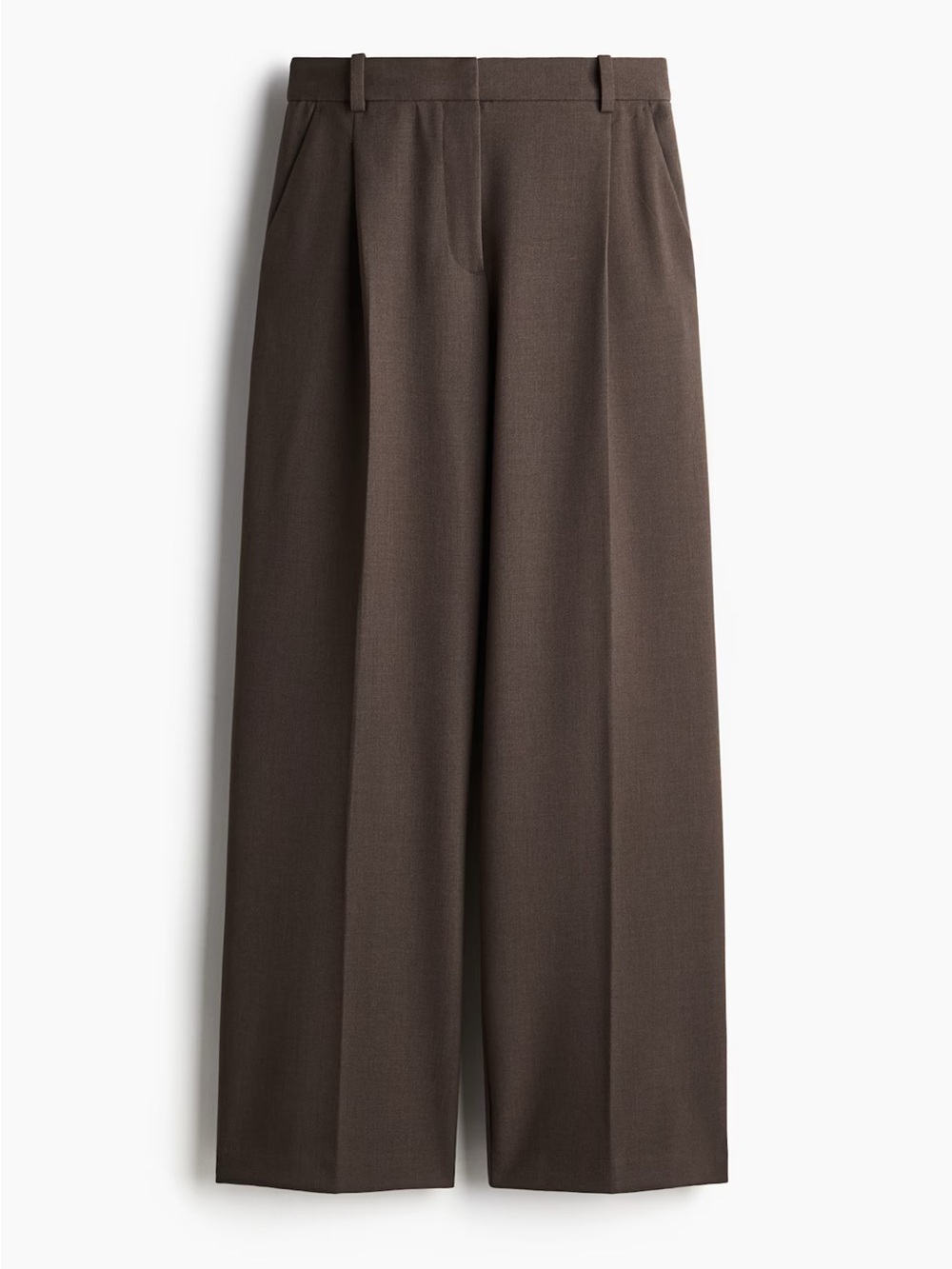 H&M Wide-Leg Trousers in Dark Brown